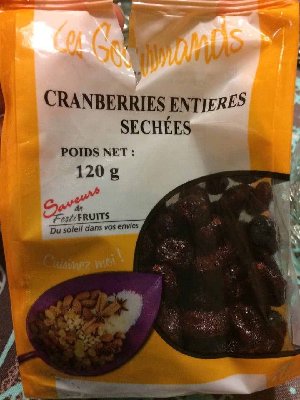 Les Gourmands Cranberries entieres sechees packshot