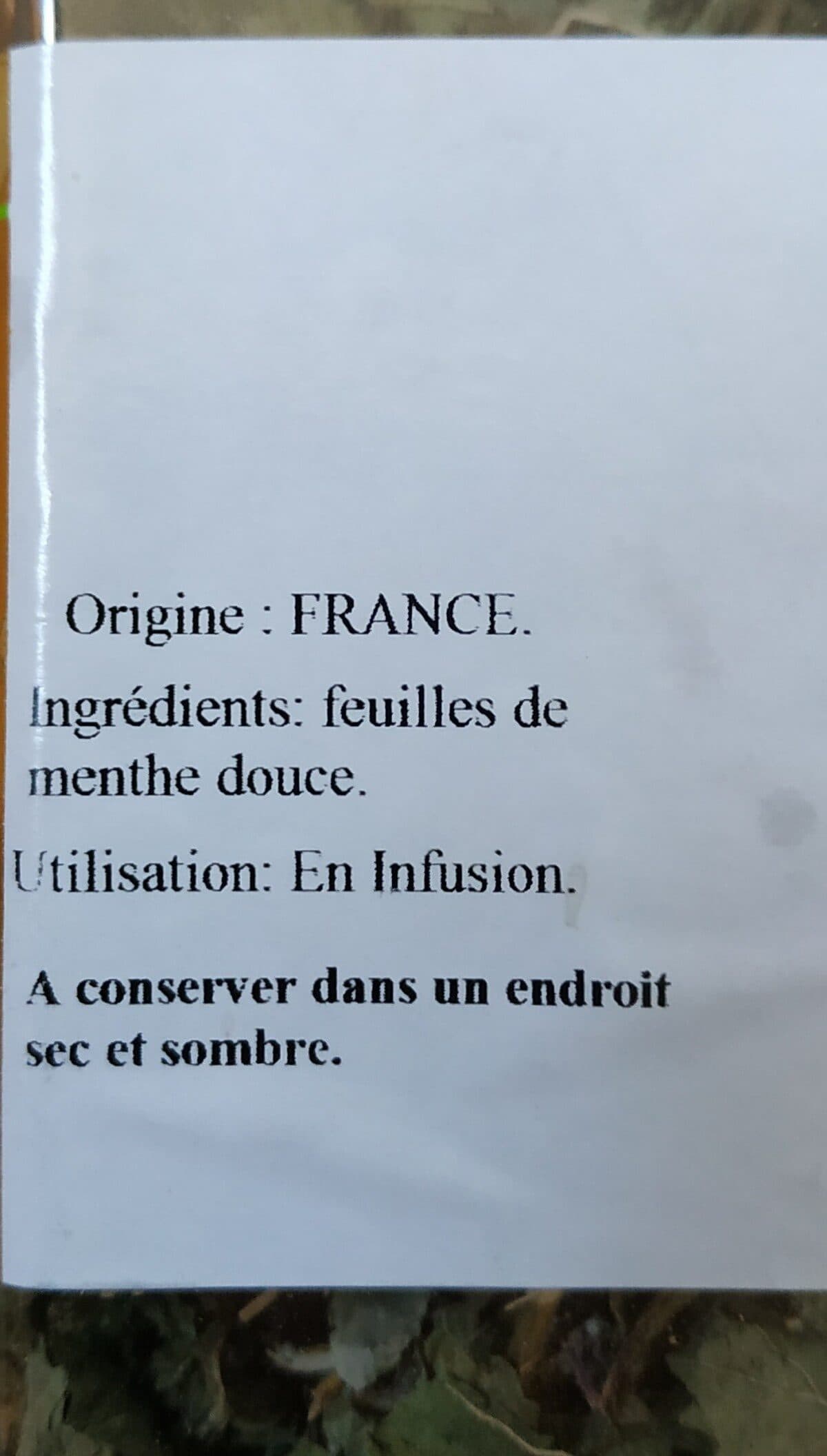 Open Food Facts Feuilles de menthe douce packshot