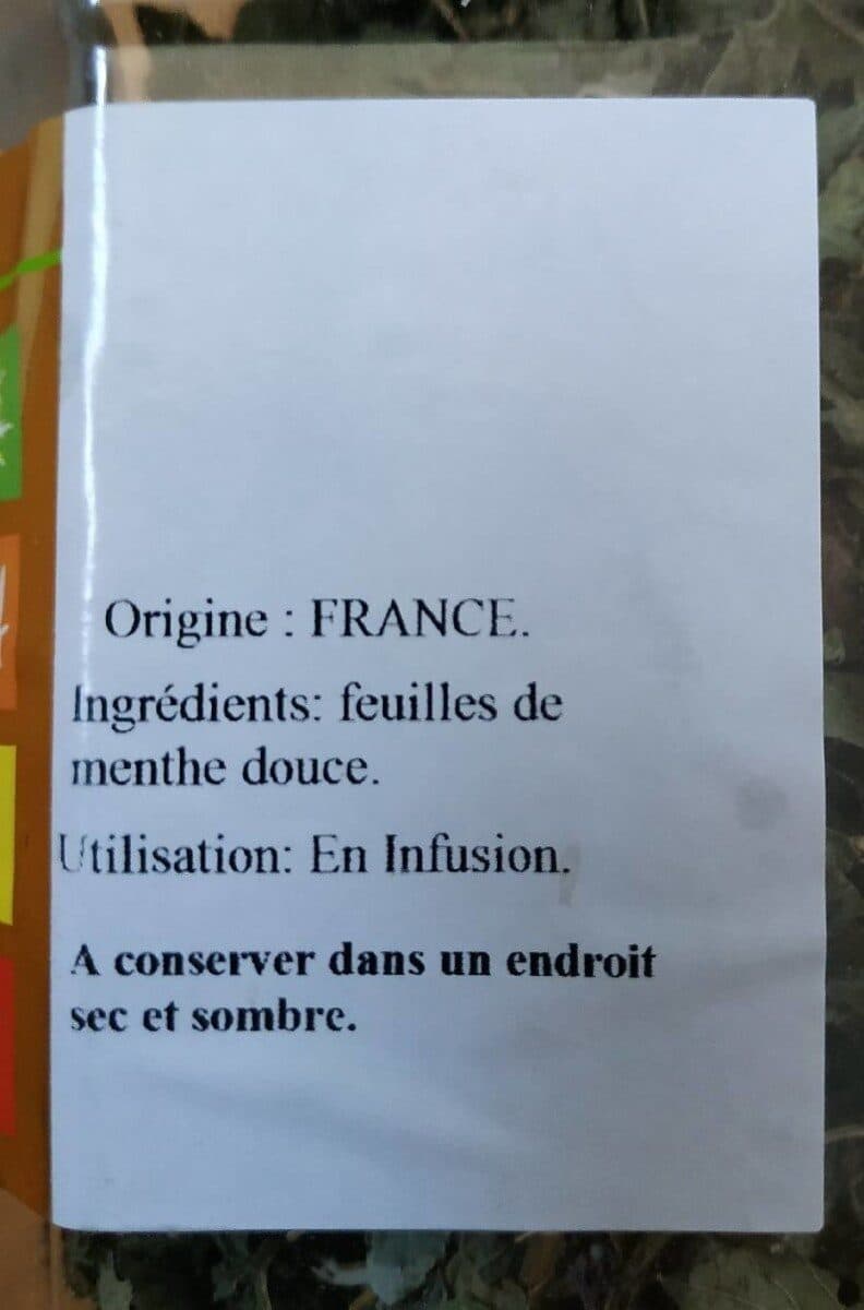Open Food Facts Feuilles de menthe douce packshot