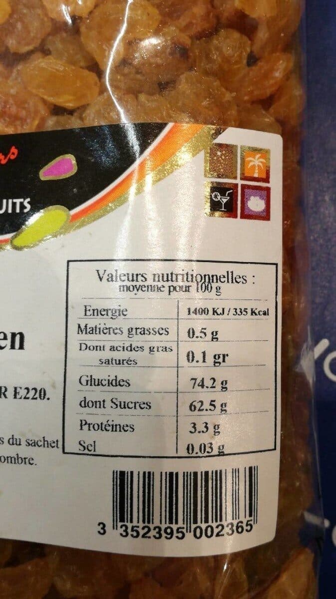 Open Food Facts Raisins Golden packshot