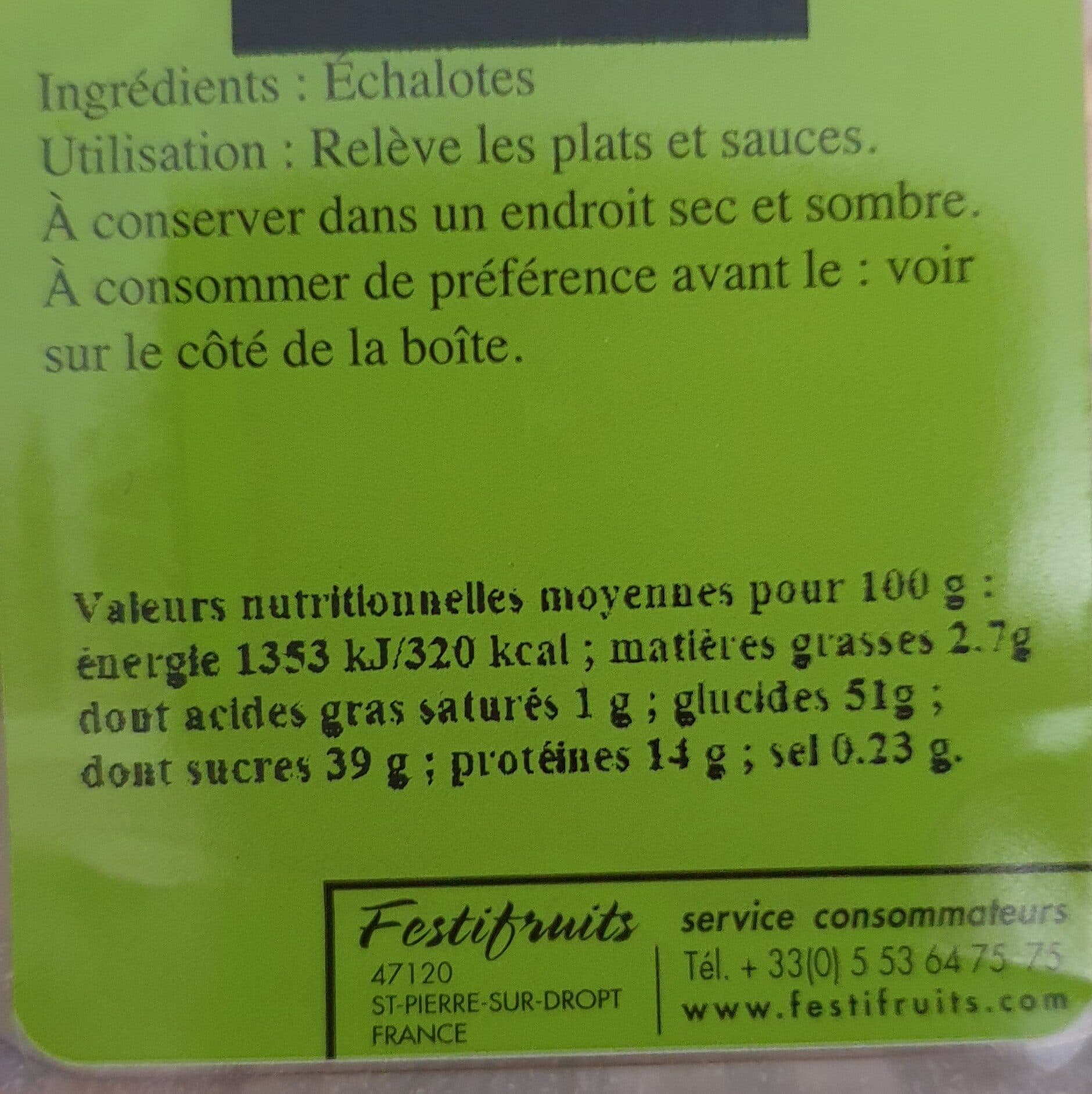 Festifruits Echalotes en lanières packshot