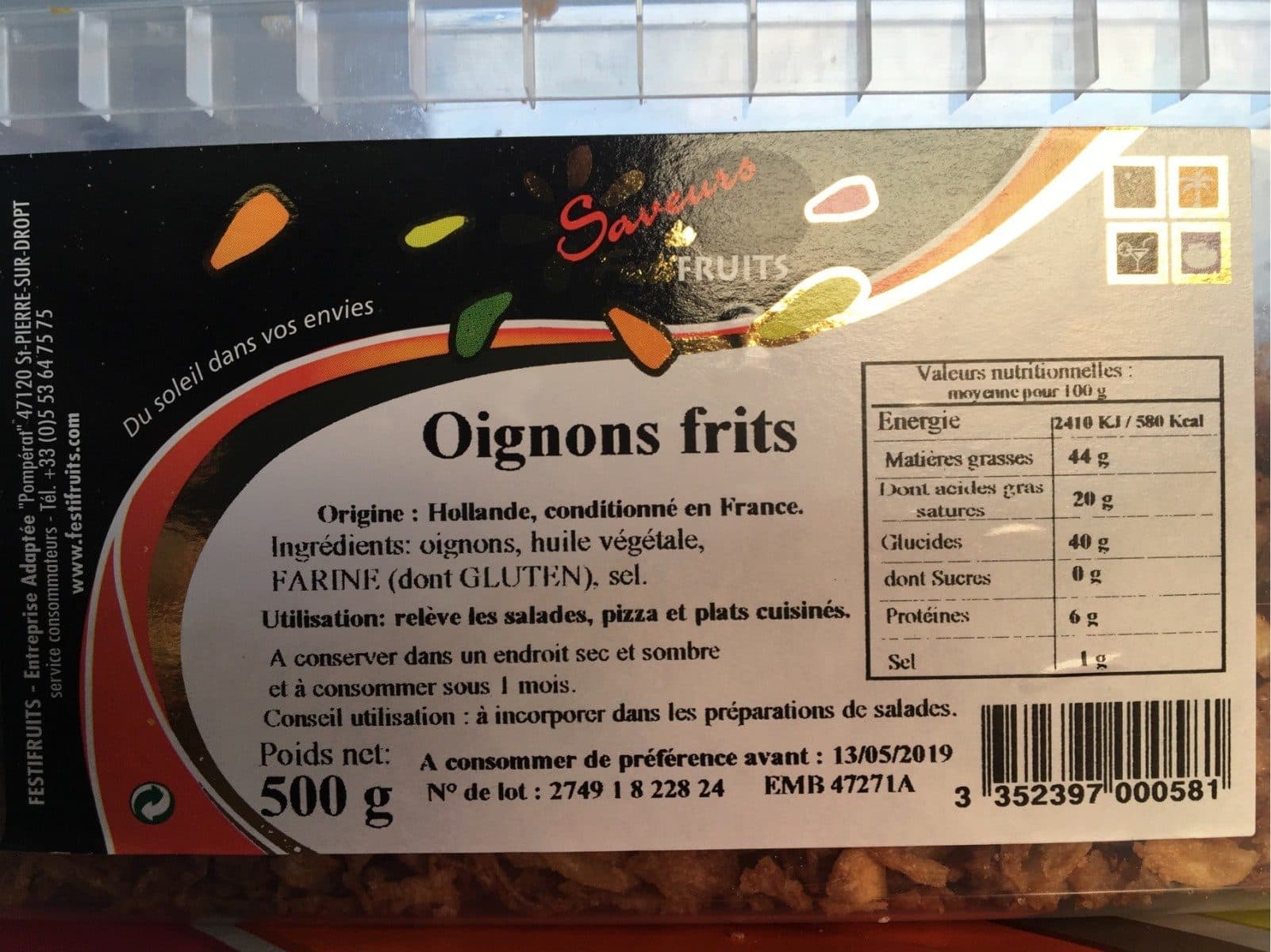 Open Food Facts Oignons frits packshot