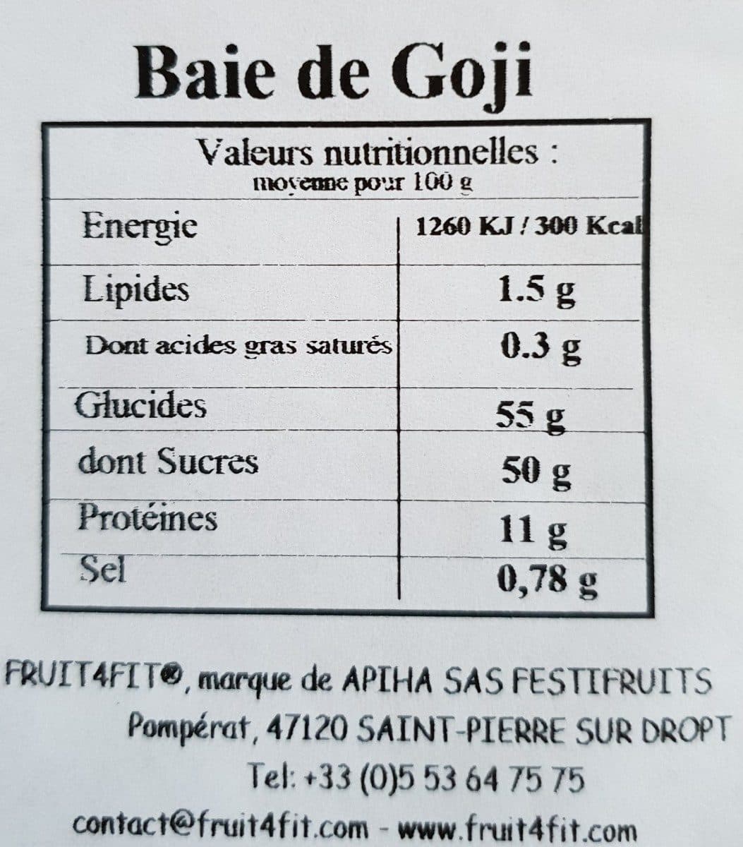 Open Food Facts Baie de Goji packshot