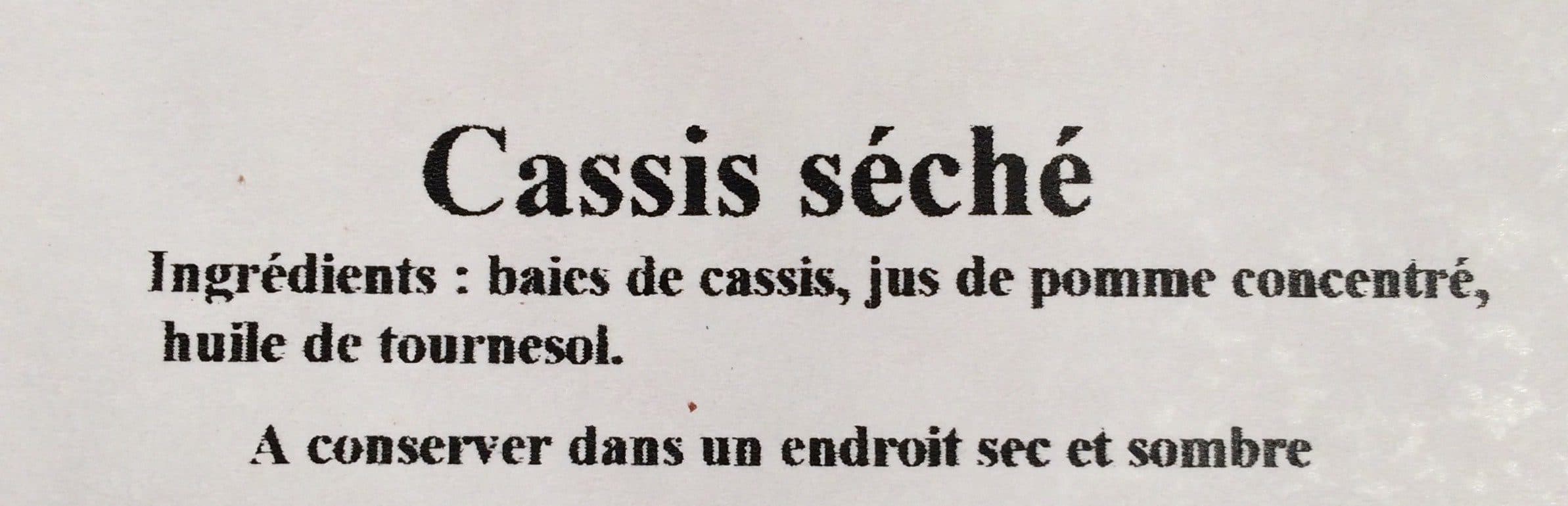 Open Food Facts Cassis séché packshot