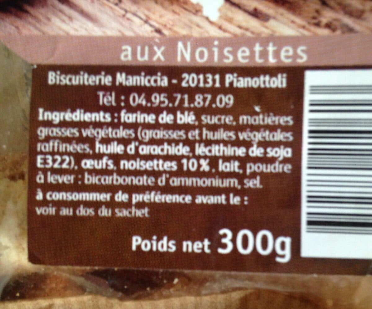 Biscuiterie Maniccia Canistrelli aux noisettes packshot