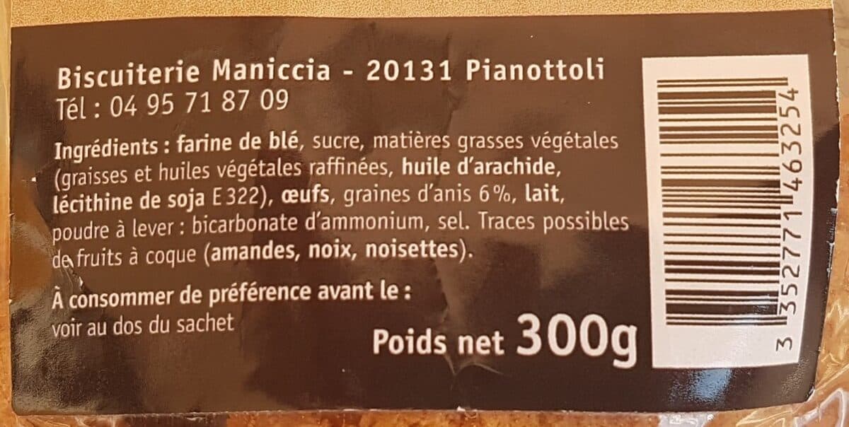 Open Food Facts Canistrelli Anis packshot