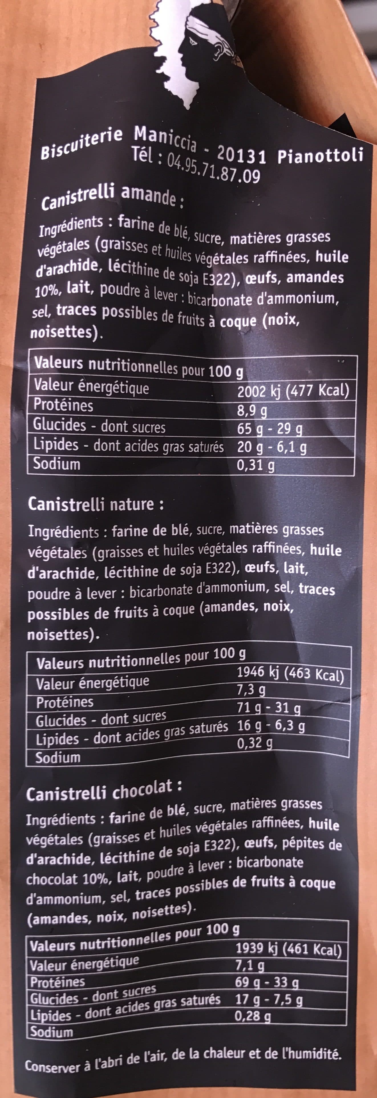 Maniccia Canistrelli (assortiment) 300g. Biscuits Corses. packshot