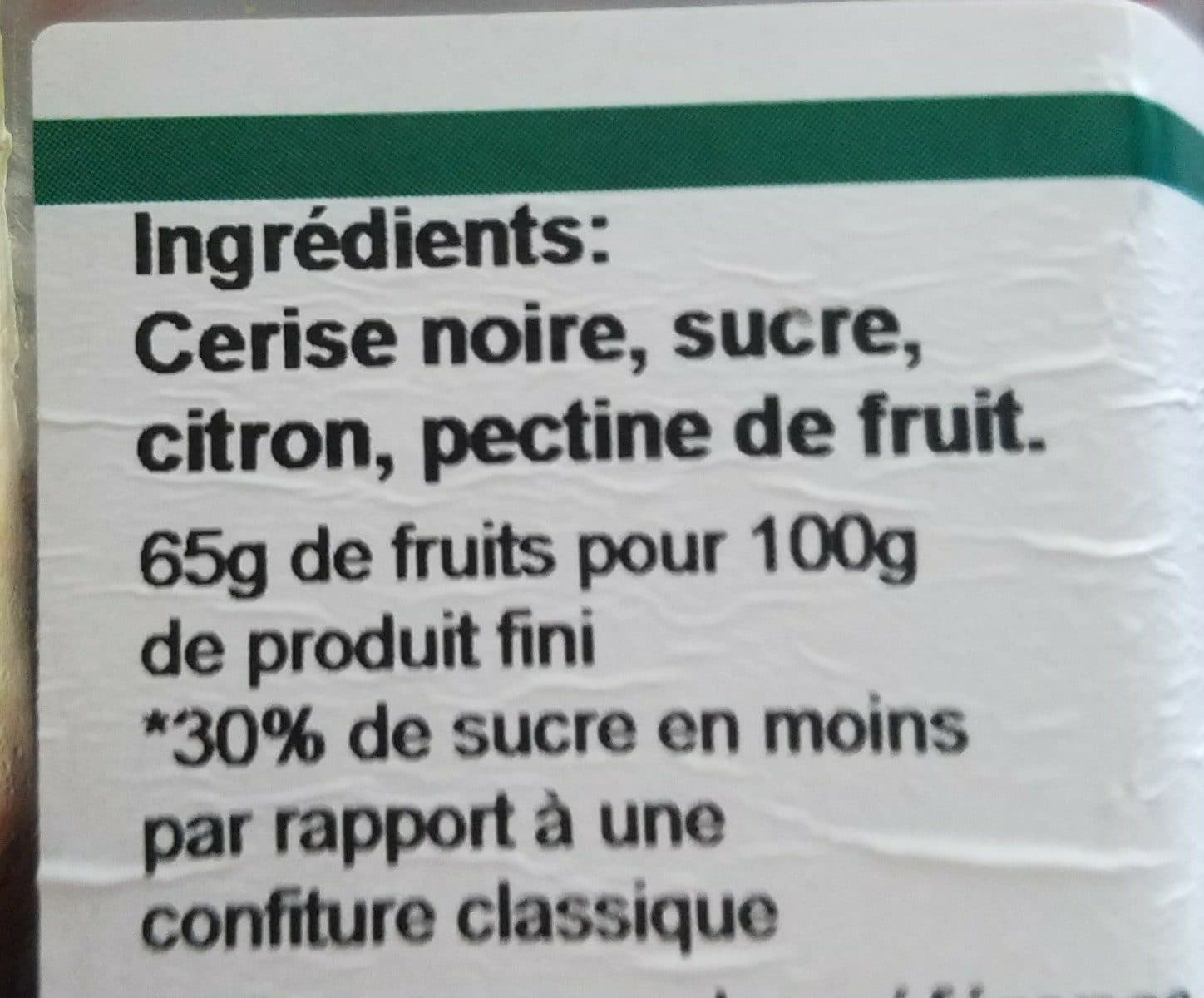 Open Food Facts Confiture De Cerise Noire Au Sucre De Canne packshot