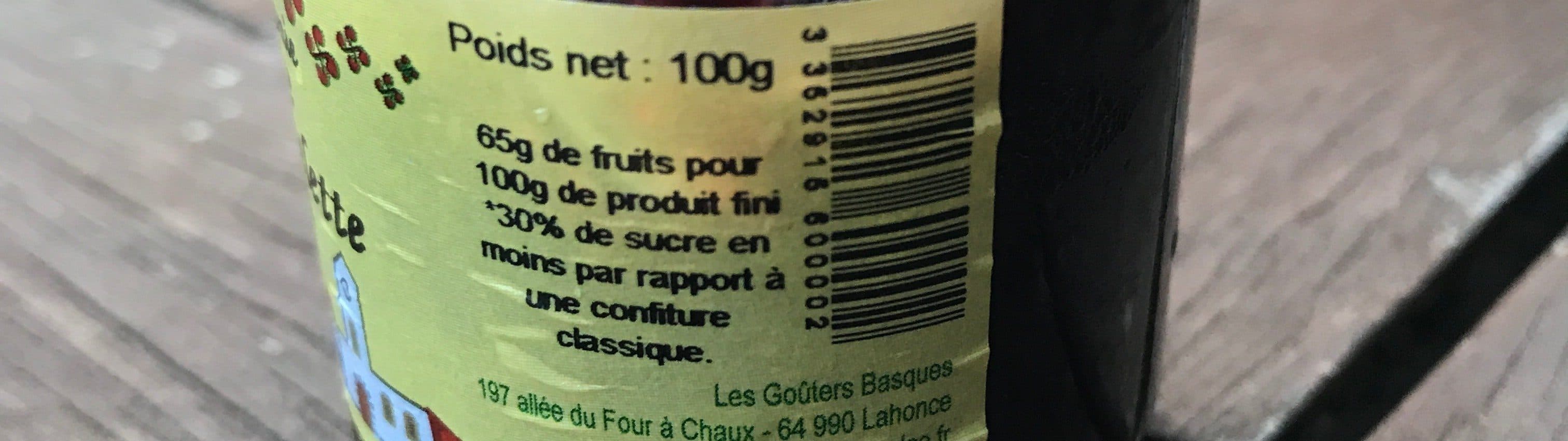 Open Food Facts Confiture cerise noire au piment d ´Espelette packshot