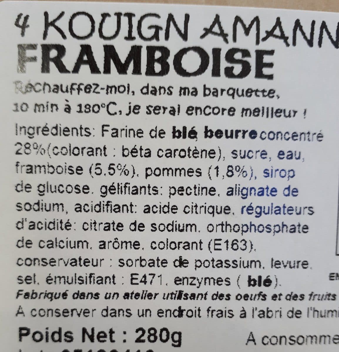 Open Food Facts 4 Kouign Amann Framboise packshot