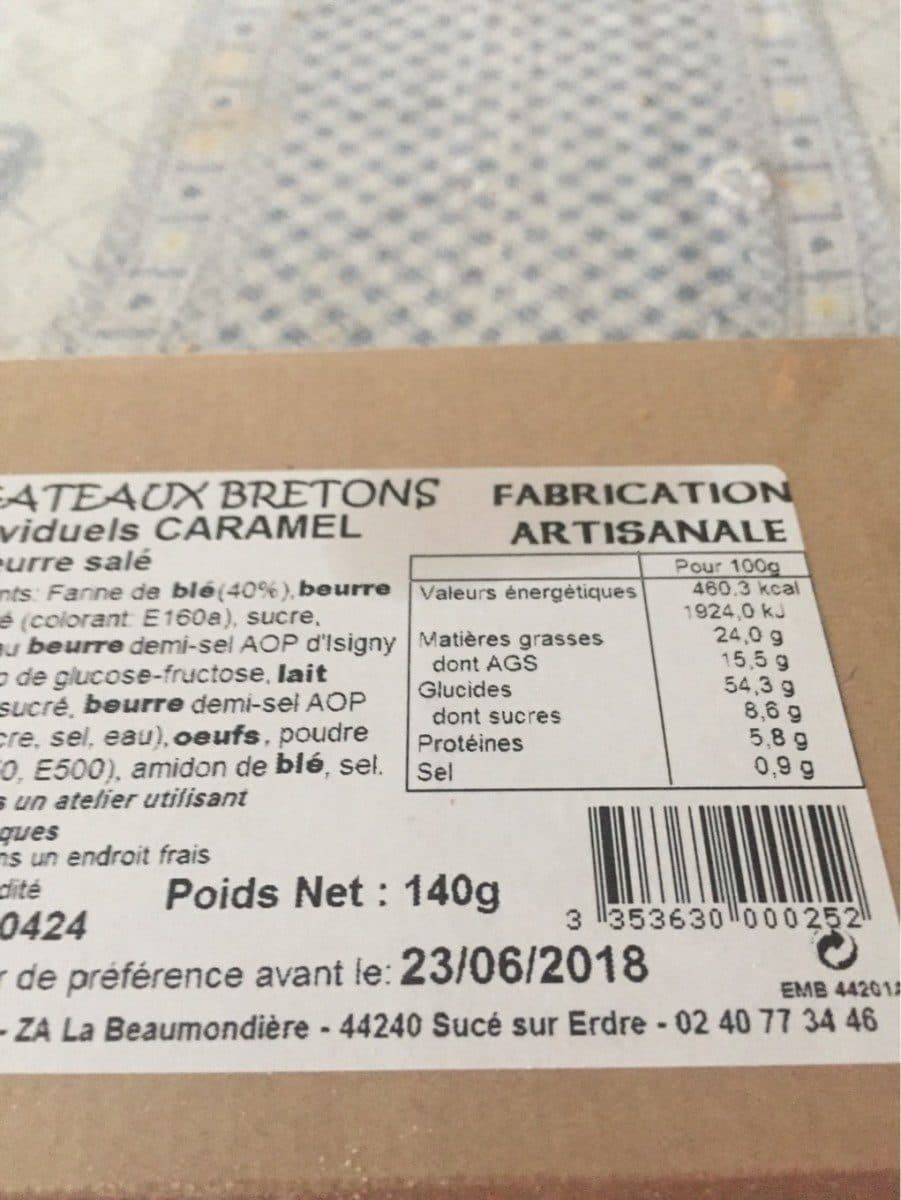 Pat' Fondines Gâteaux Bretons Individuels Caramel packshot