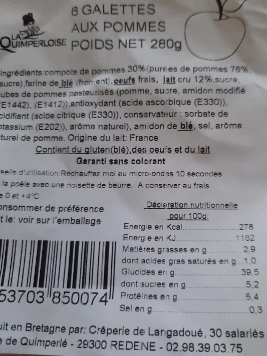 Crêperie de Langadoué 6 galettes aux pommes packshot