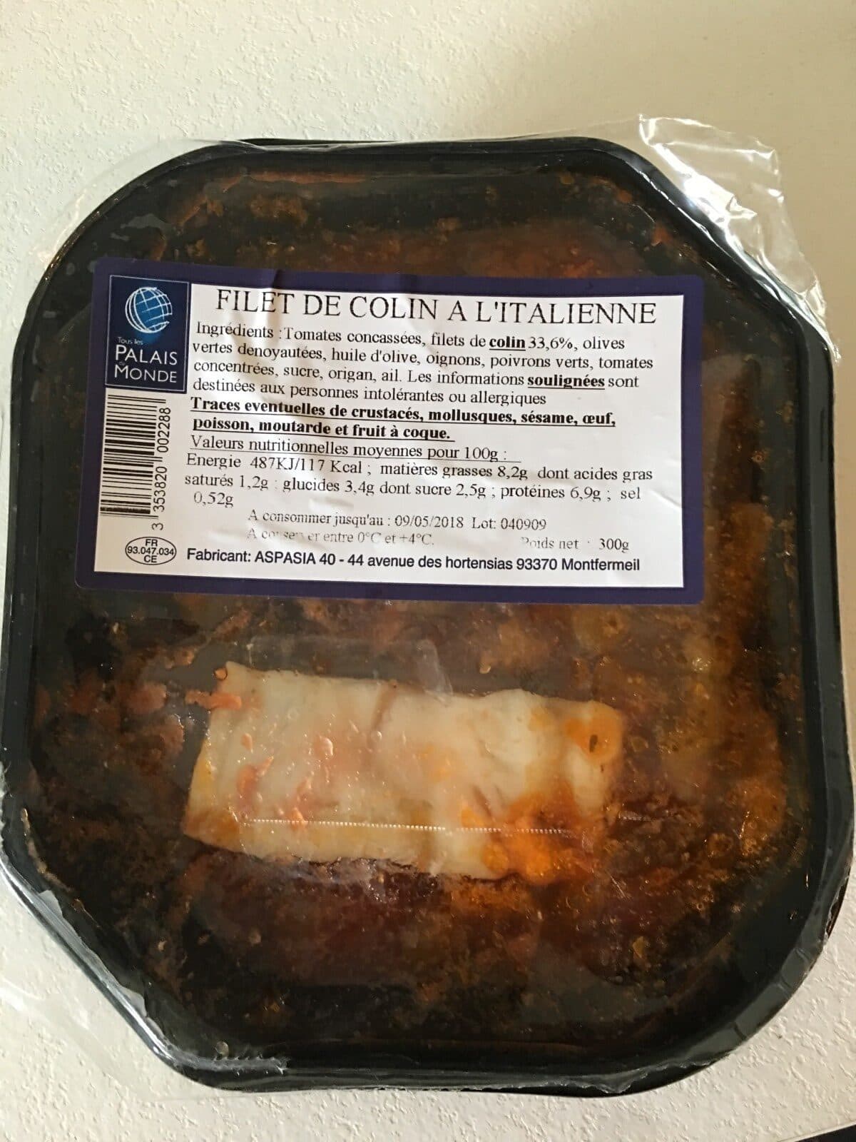 Open Food Facts Filet de colin a l'italienne packshot