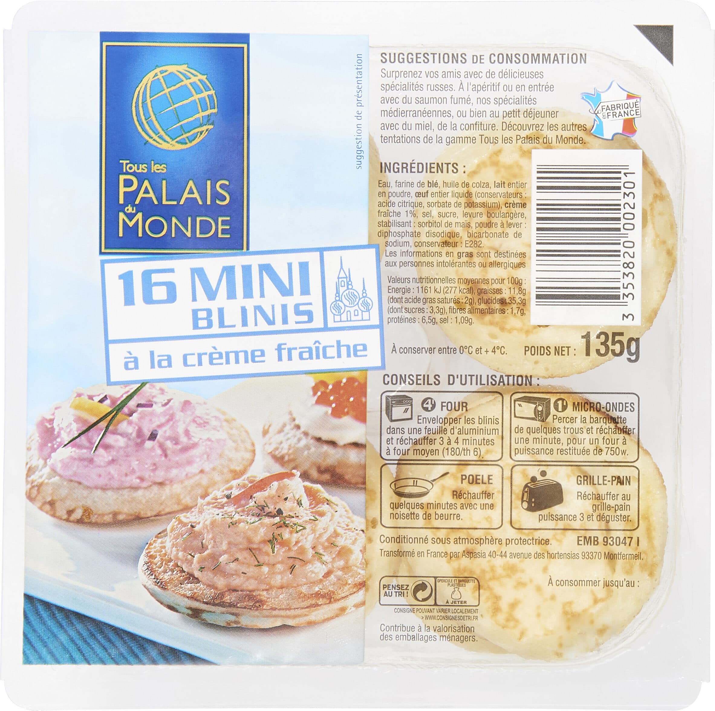 Tout Les Palais Du Monde 16 mini blinis a la crème packshot