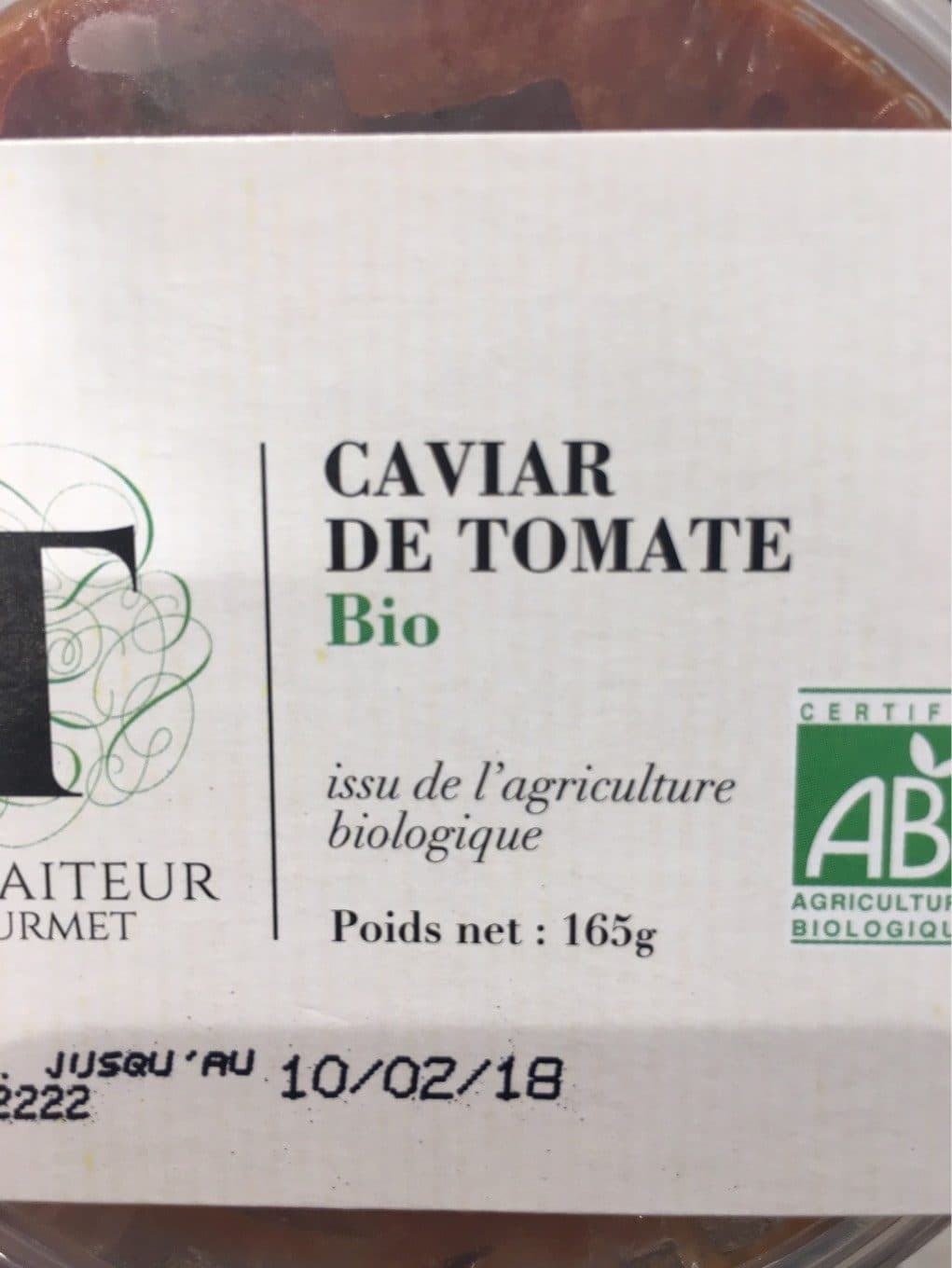 Le Traiteur Gourmet Caviar de tomate bio packshot