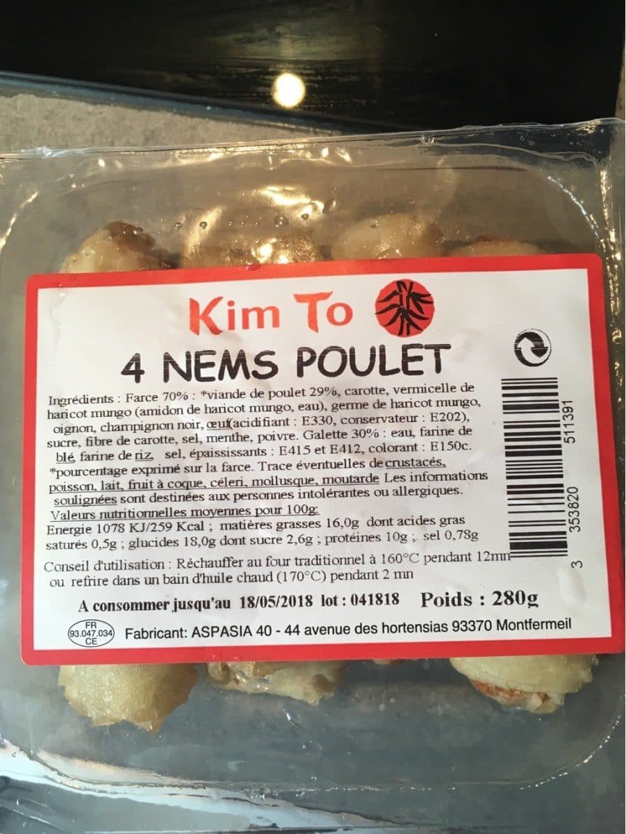 Kim To Nems Poulet packshot
