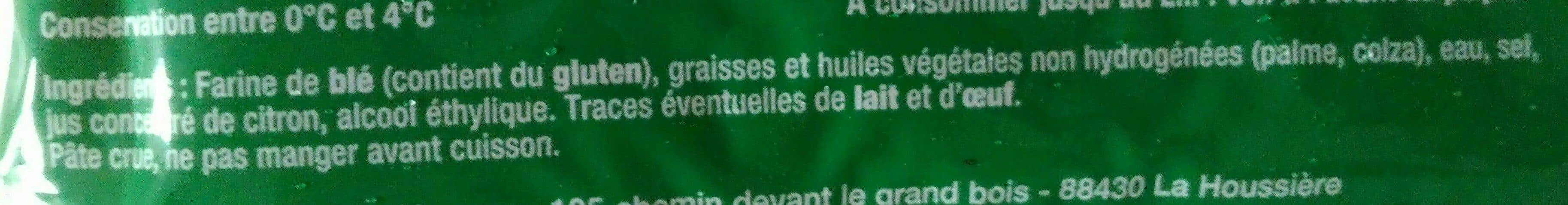 Open Food Facts Pate brisee artisanale HUSSON, bloc de packshot