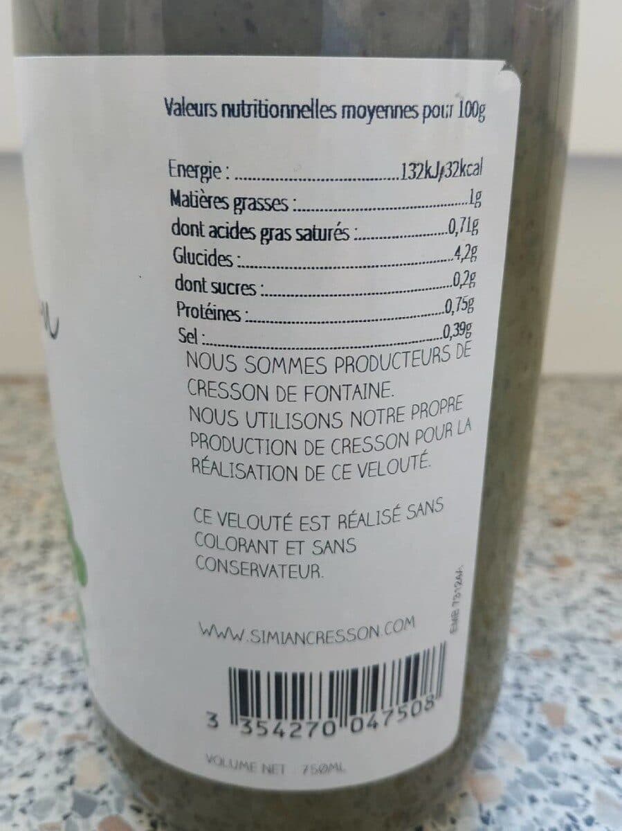 Simiancresson Veloute Cresson bio simian packshot