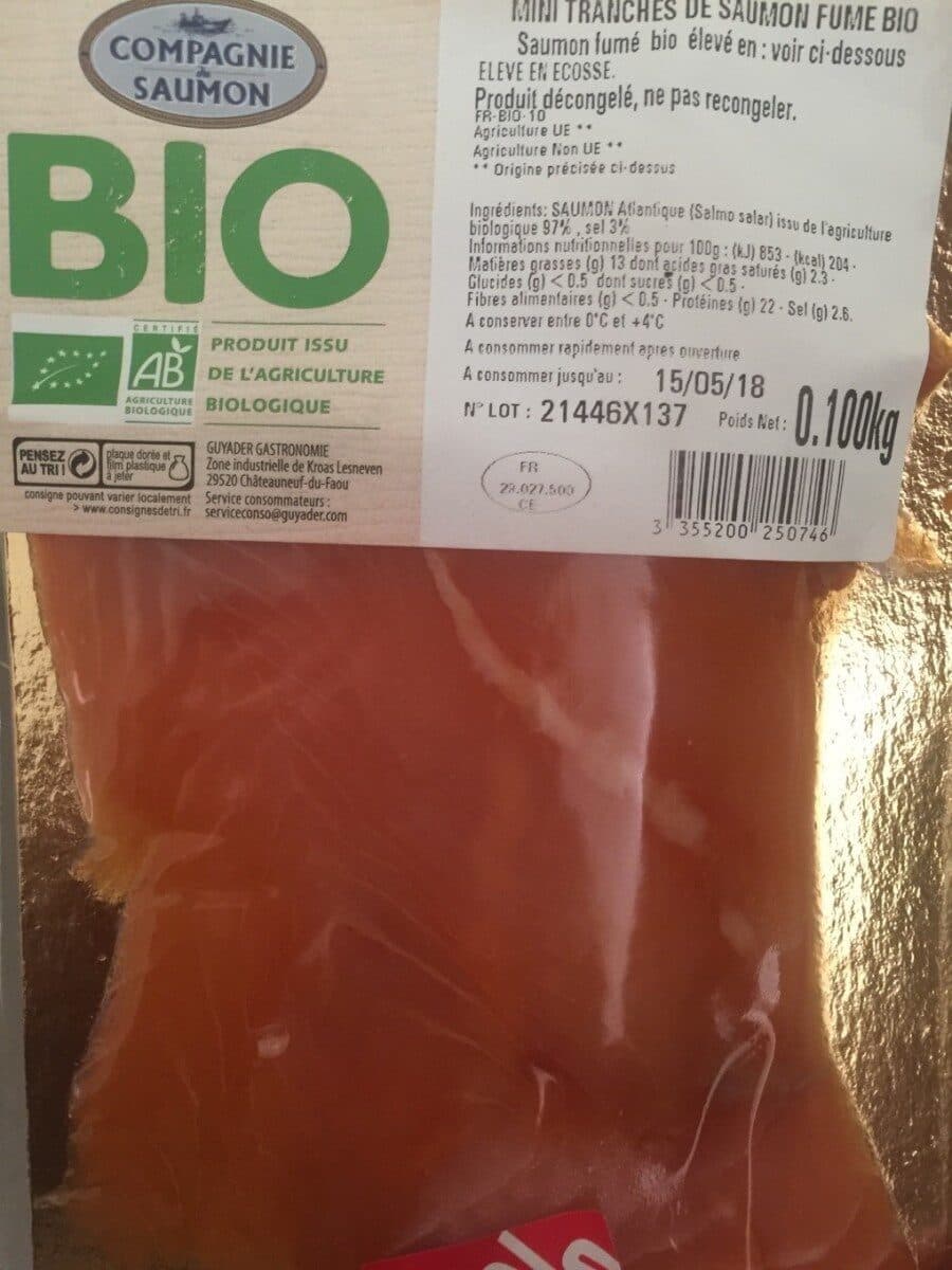 Guyader Mini tranches de saumon fumé bio packshot