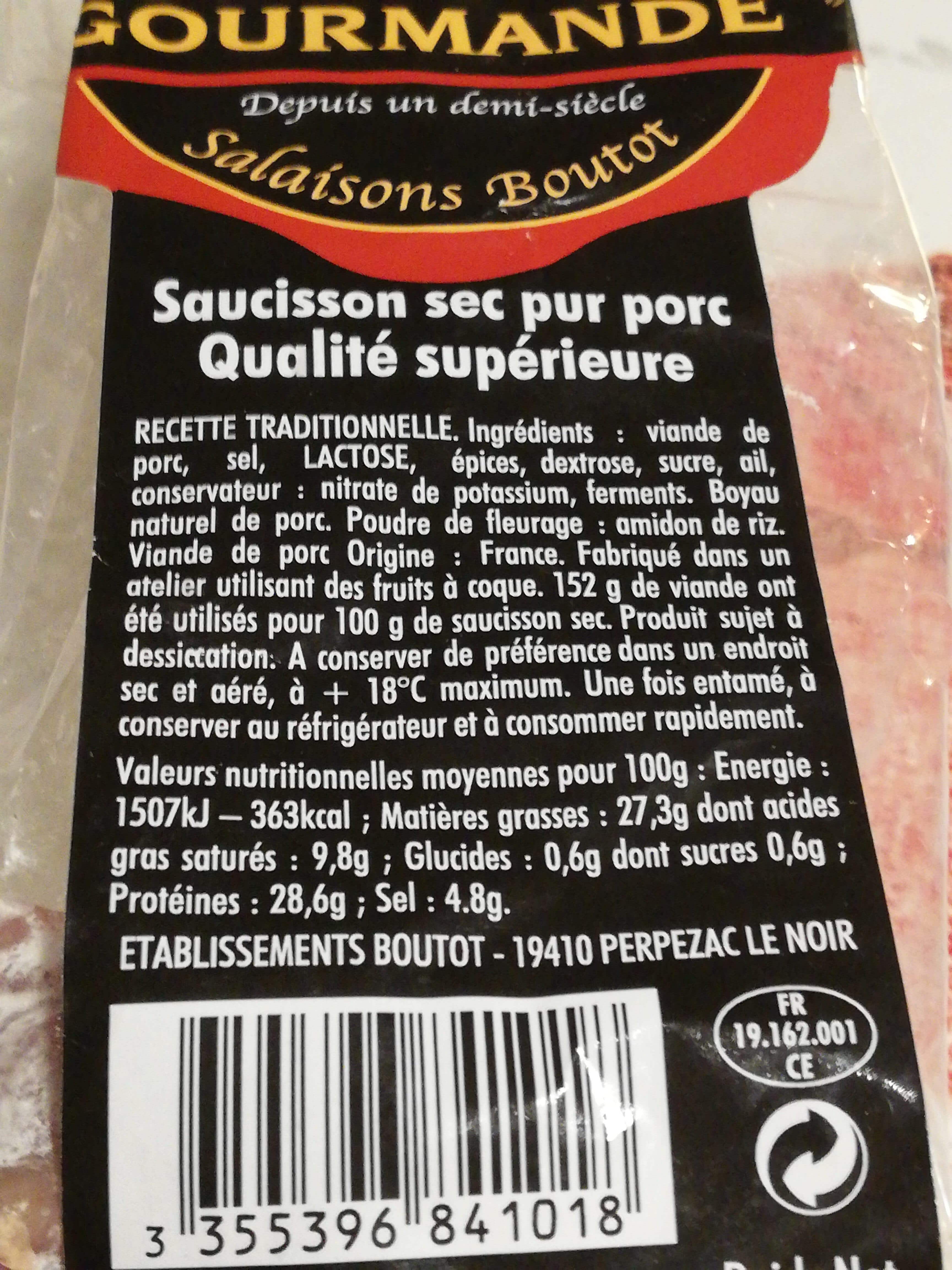 CORRÈZE GOURMANDE Saucisson sec Le Corrézien packshot