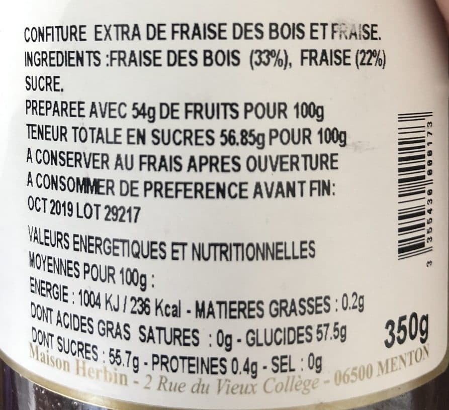 Maison Herbin Confiture fraises des bois packshot