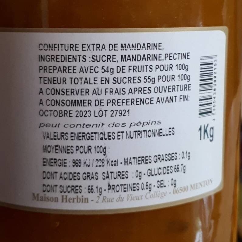 Maison Herbin Confiture de Mandarine packshot