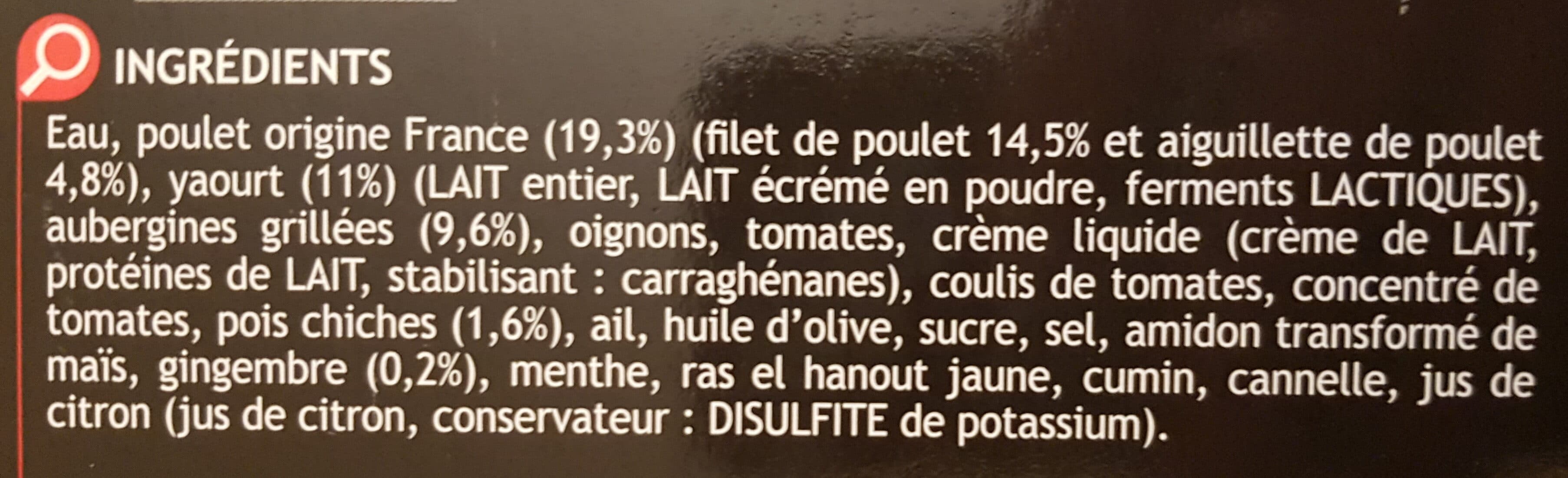 Madern Filet de poulet a la libanaise sauce au yaourt & ses aubergines cuisinées packshot