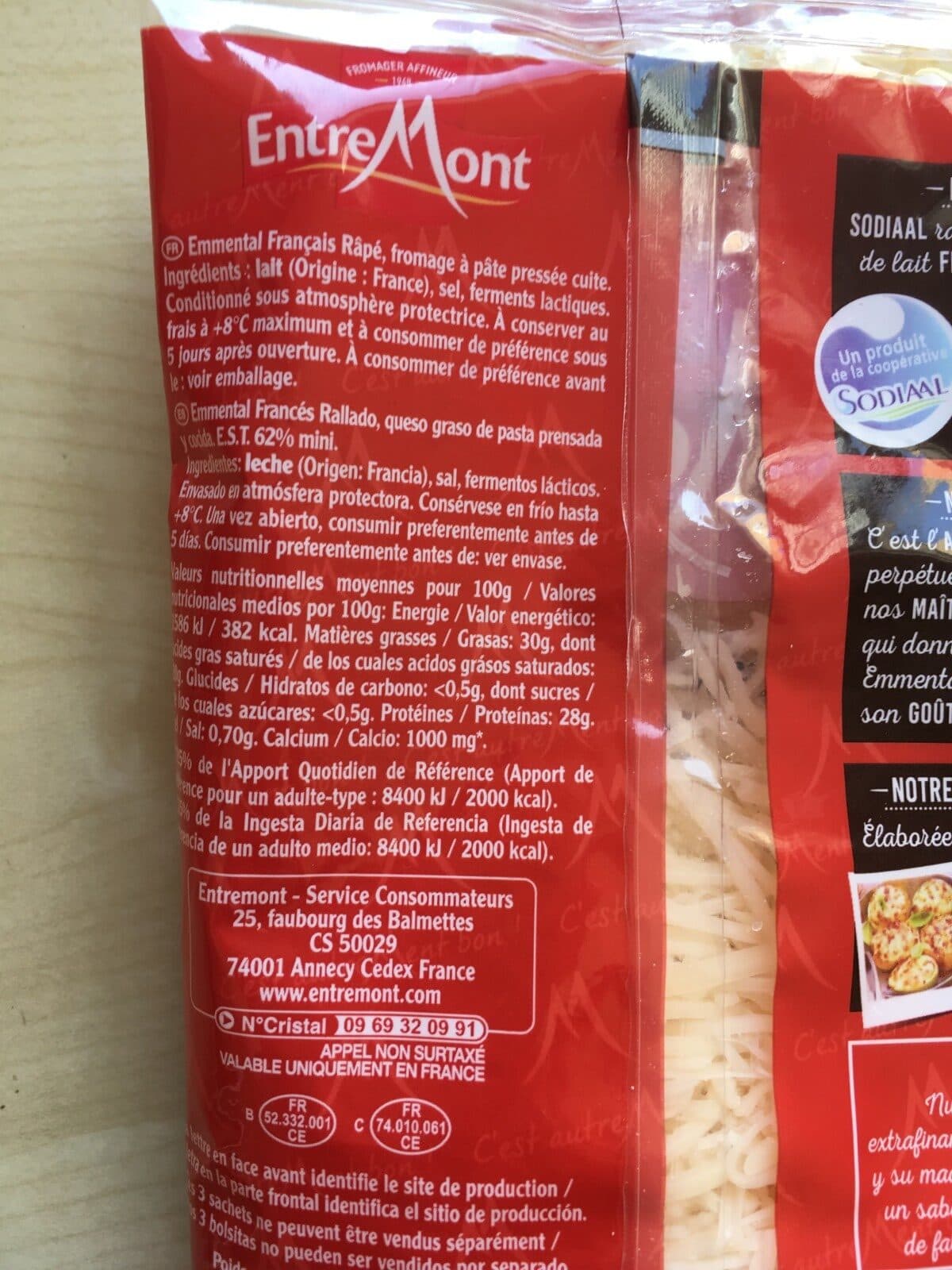 Entremont Emmental français packshot