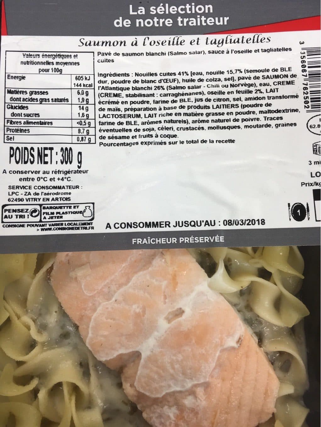 Le Petit Cuisinier Saumon a l oseille et tagliatelles packshot