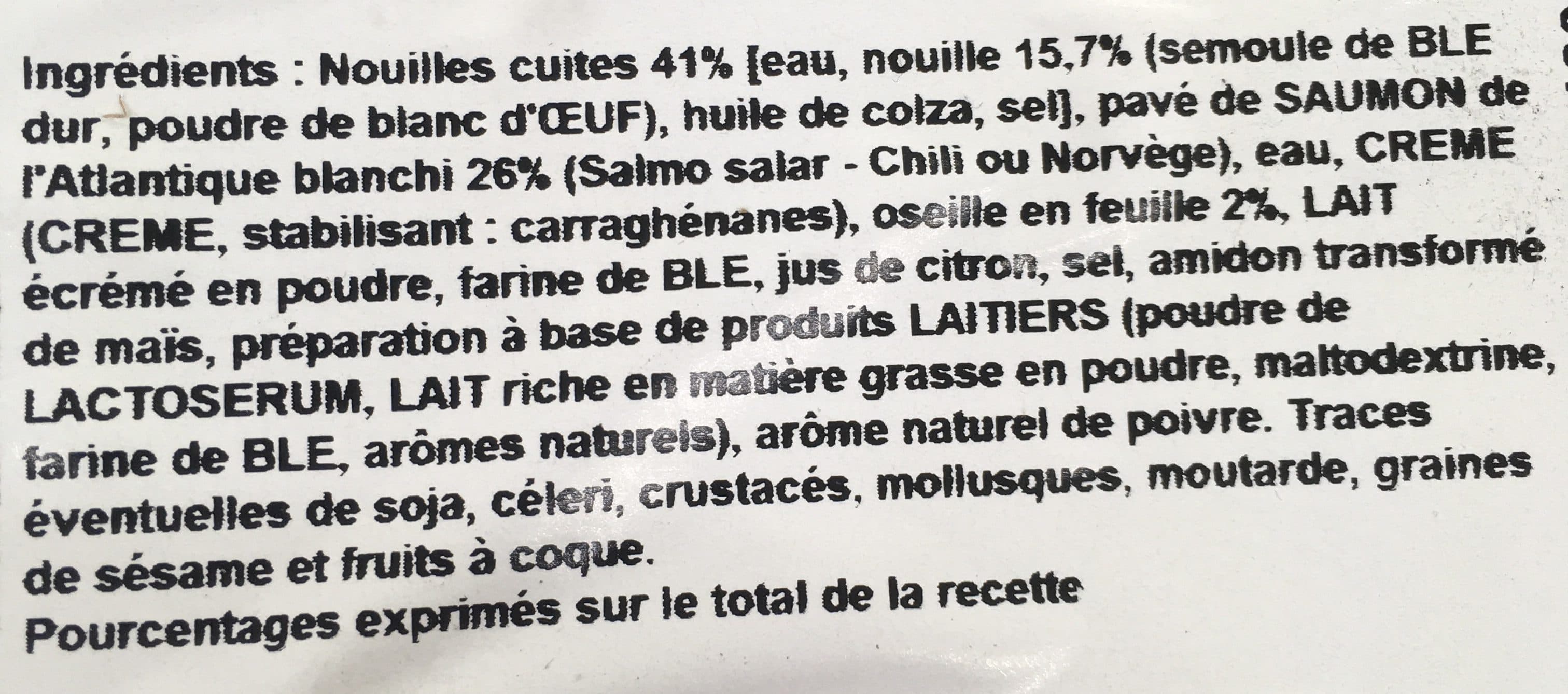Le Petit Cuisinier Saumon a l oseille et tagliatelles packshot