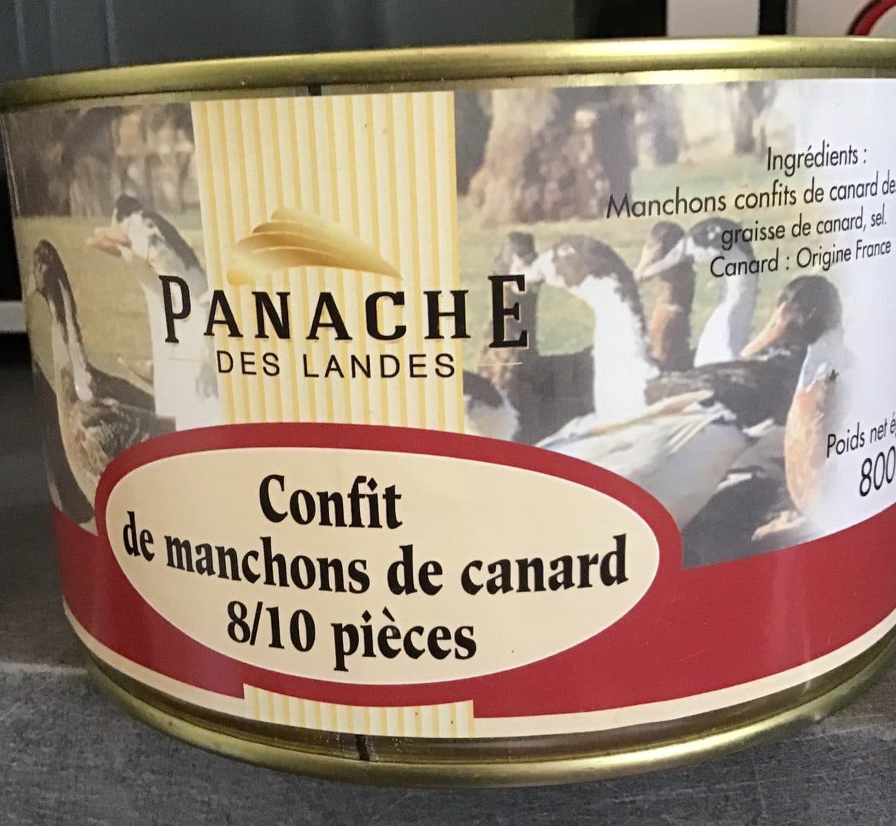 Panache des landes Confit de manchons de canard packshot