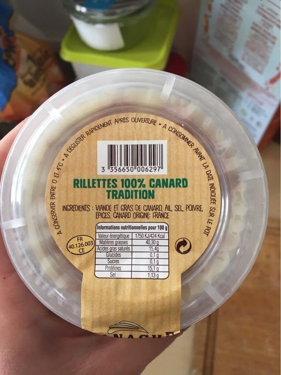 Open Food Facts Rillettes 100% canard packshot