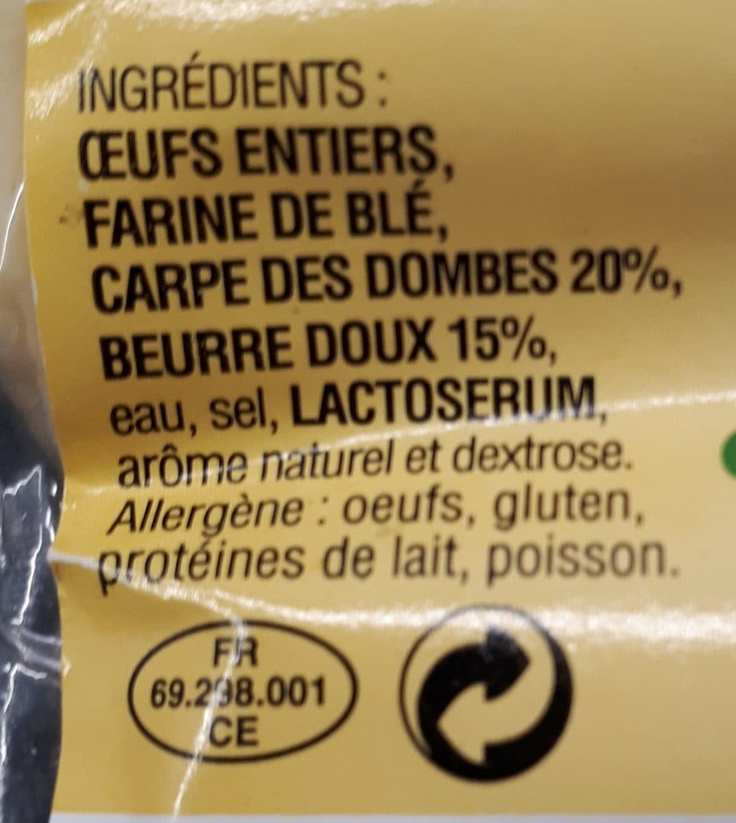 Cuisine Du Pêcheur Quenelles de Carpe des Dombes 20% au beurre packshot