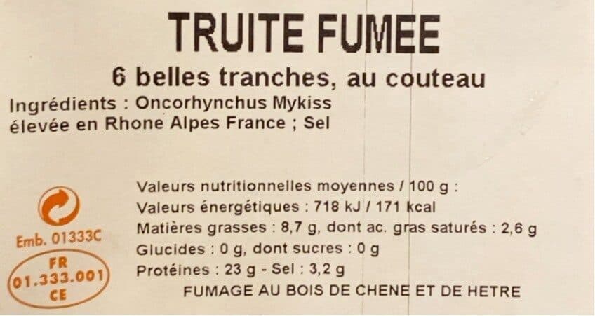 Le petit fumé Truite fumée de Savoie packshot