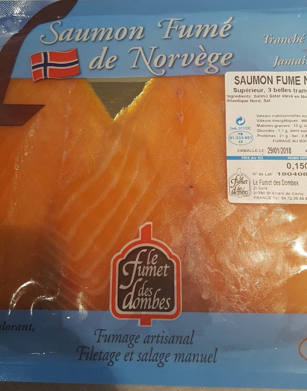 Le Fumet Des Dombes Saumon fumé de norvege packshot