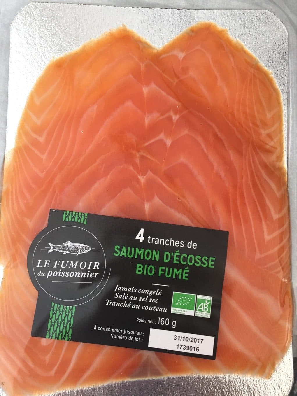 Le Fumoir du Poissonnier Saumon Fumé d’Écosse Bio packshot