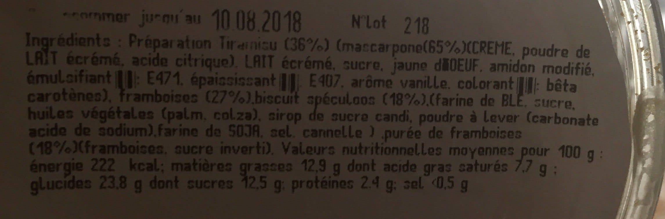 Open Food Facts Tiramisu framboise speculos packshot