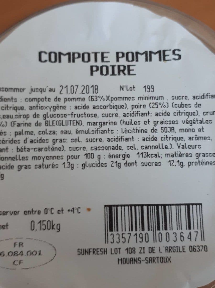 Open Food Facts Compote pomme poire packshot