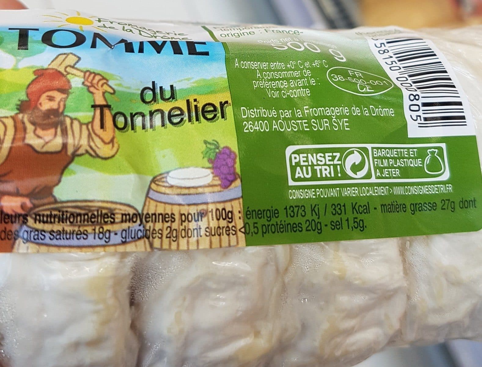 Open Food Facts Tommes Du Tonnelier packshot