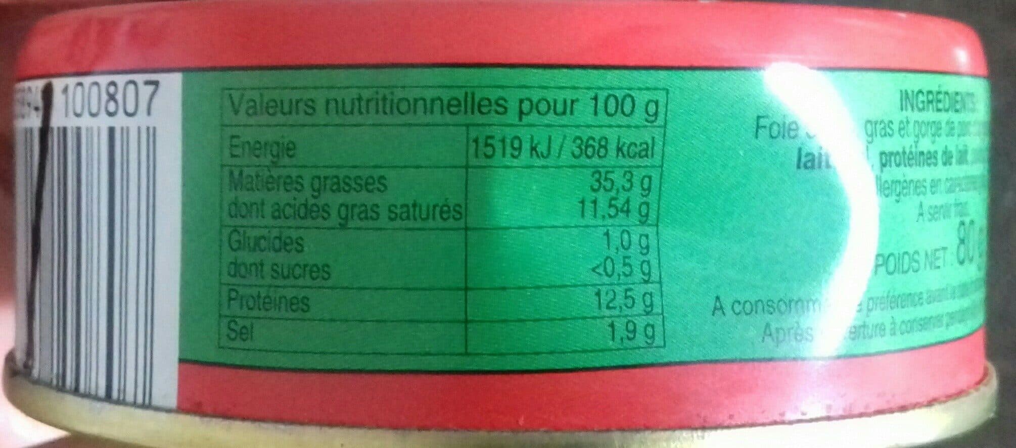 Open Food Facts Pâté de foie pur porc packshot