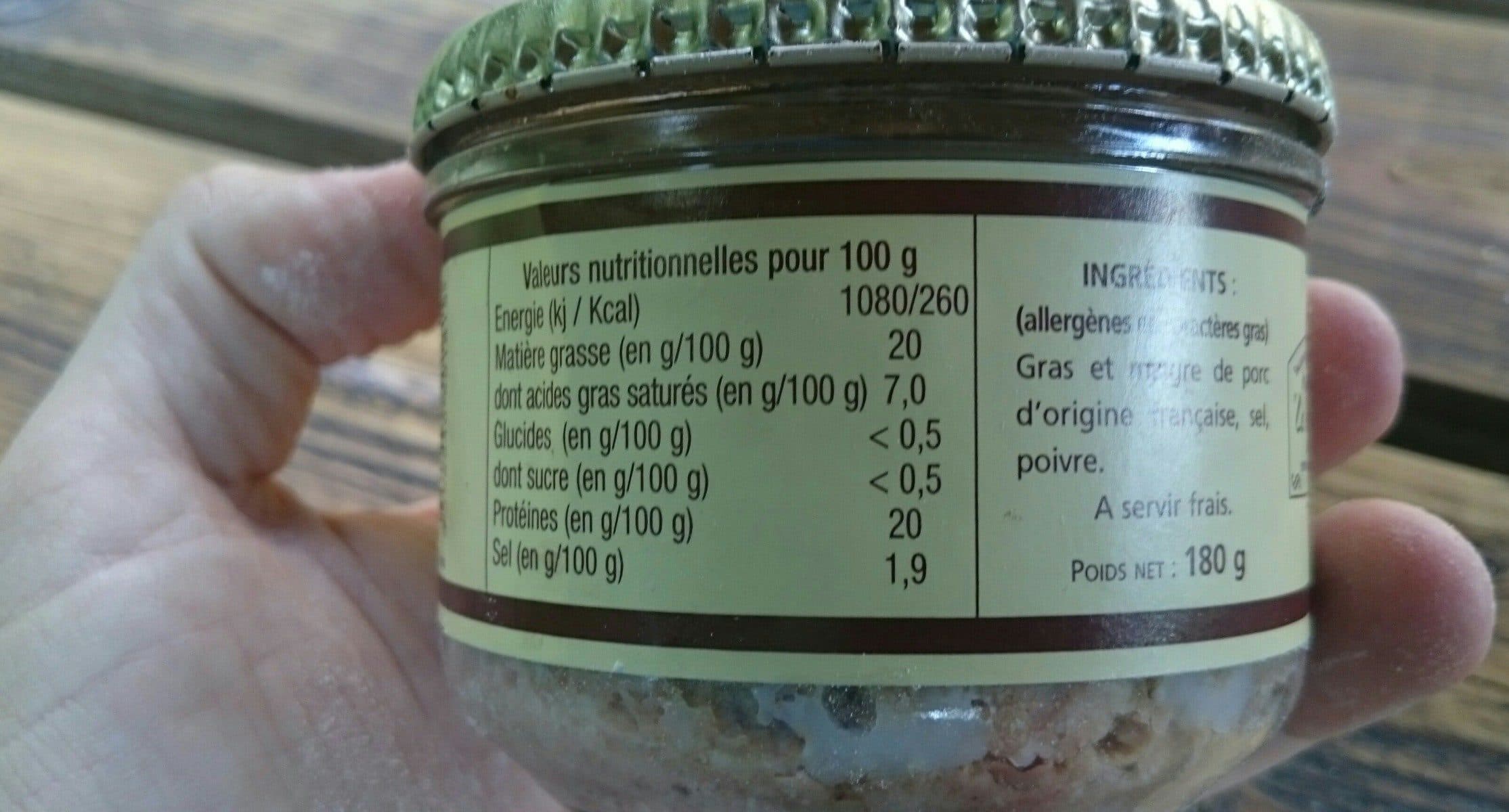 Open Food Facts Rillettes d'Auvergne packshot