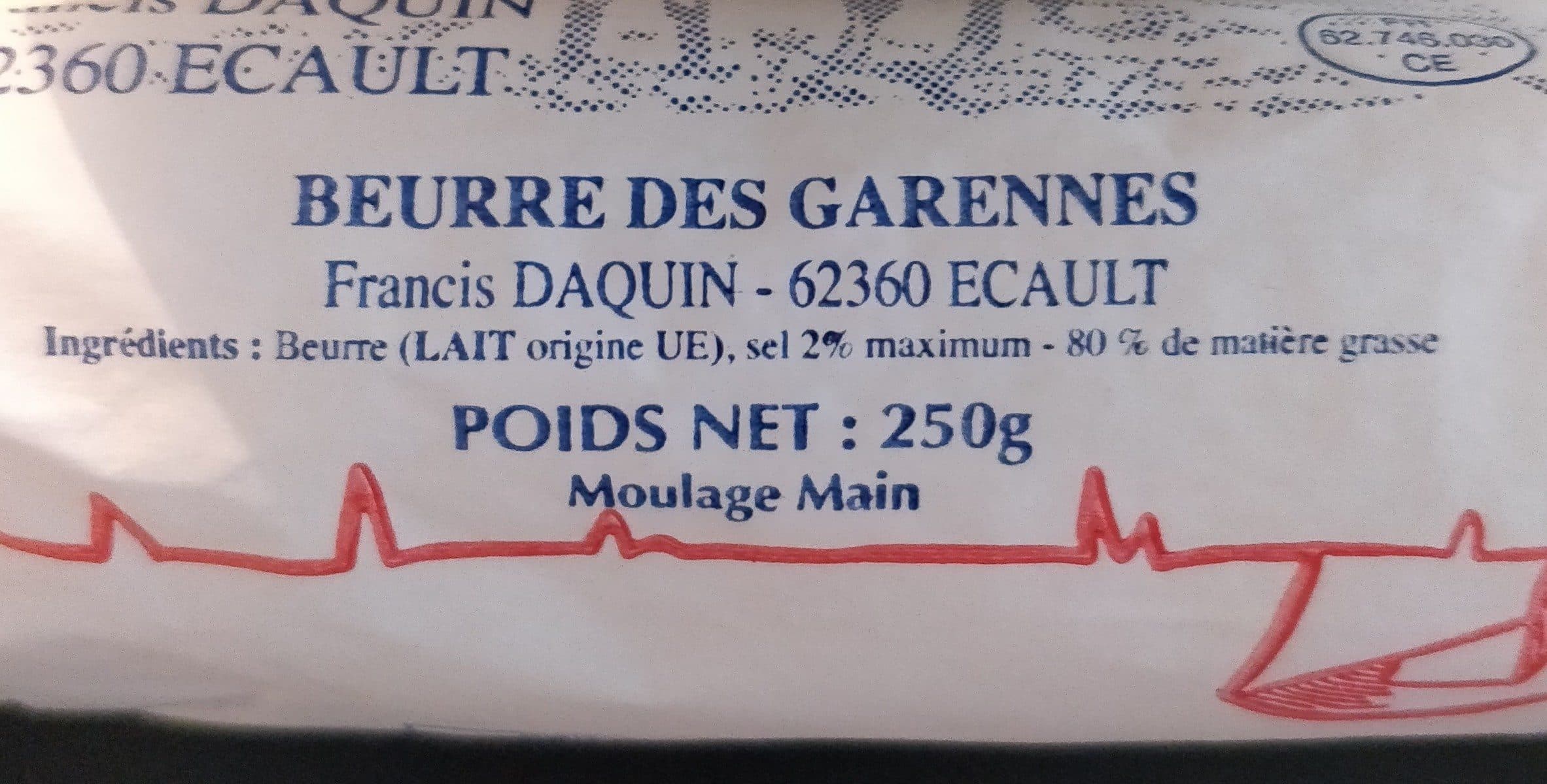 Open Food Facts Beurre des garennes packshot