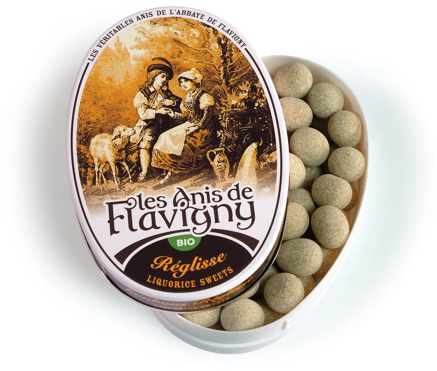 Les Anis De Flavigny Boite ovale réglisse bio packshot