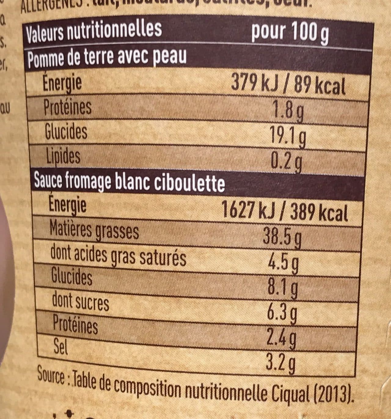 Parmentine Parmentine's Cup et sa sauce Fromage Blanc Ciboulette packshot