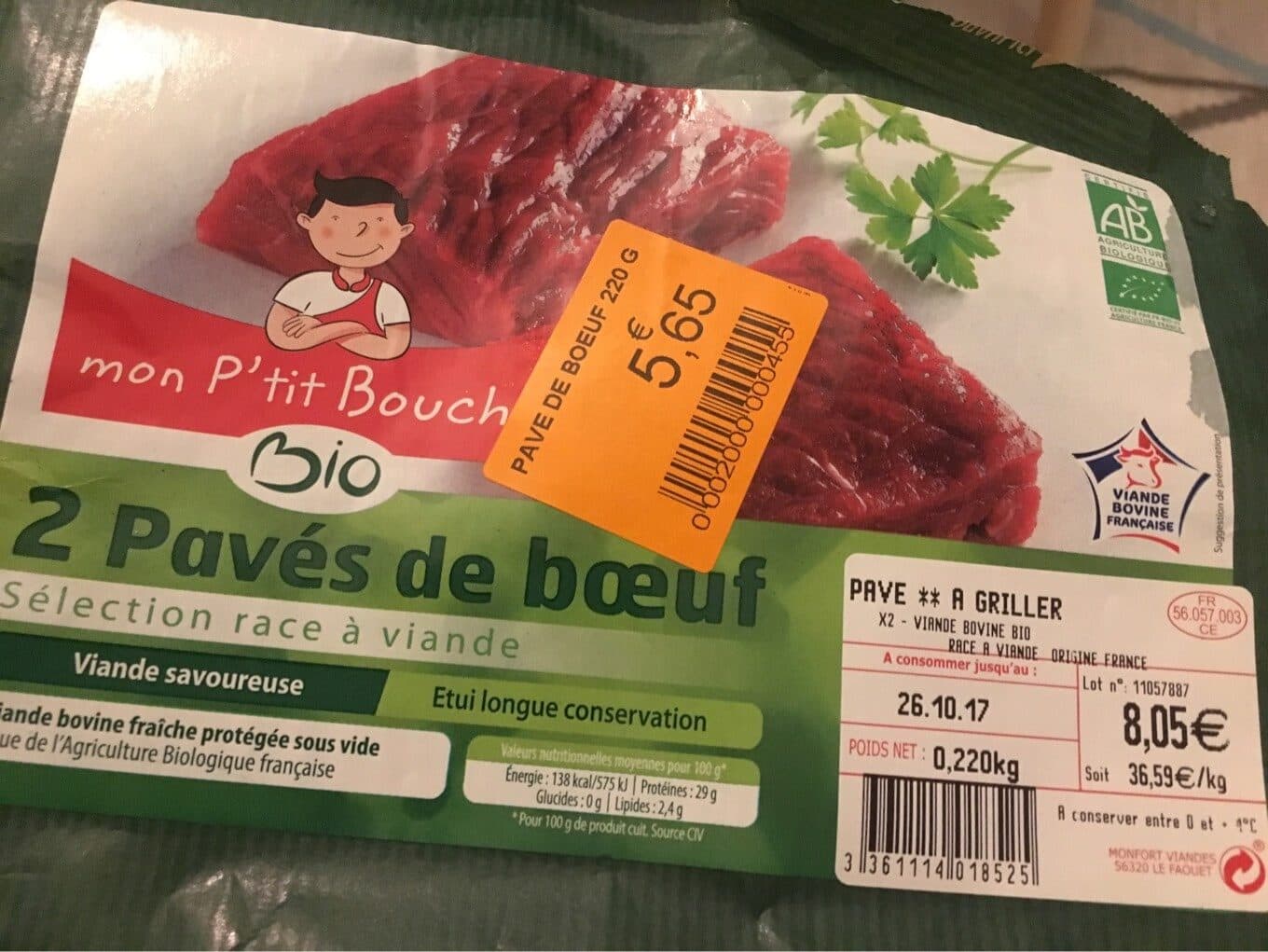 Mon P'tit Boucher 2 pavés de boeuf packshot