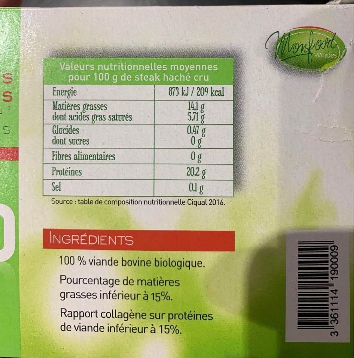 Monfort viandes Steak Hache Facon Bouchere packshot