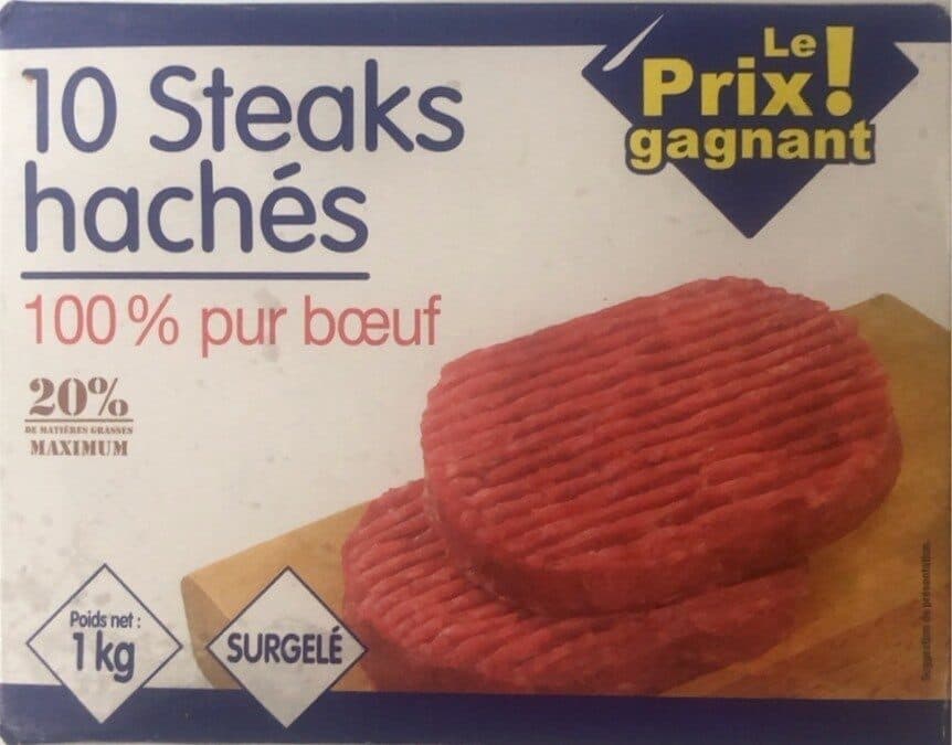 Le prix Gagnant 10 Steaks hachés packshot