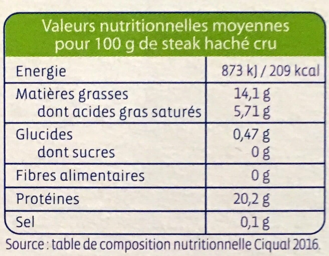 Biocoop 4 steaks hachés surgelés packshot