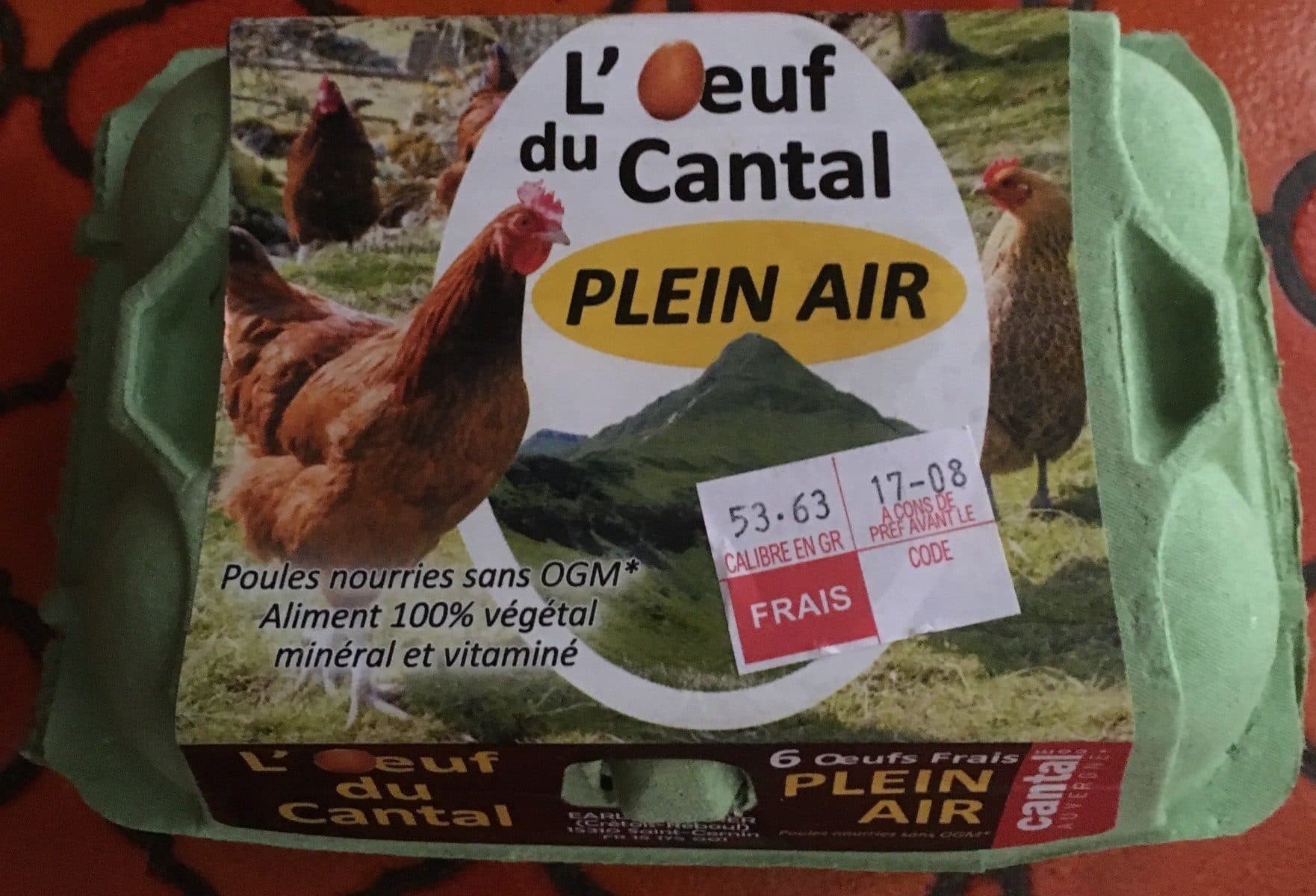 Open Food Facts L'oeuf du Cantal plein air packshot
