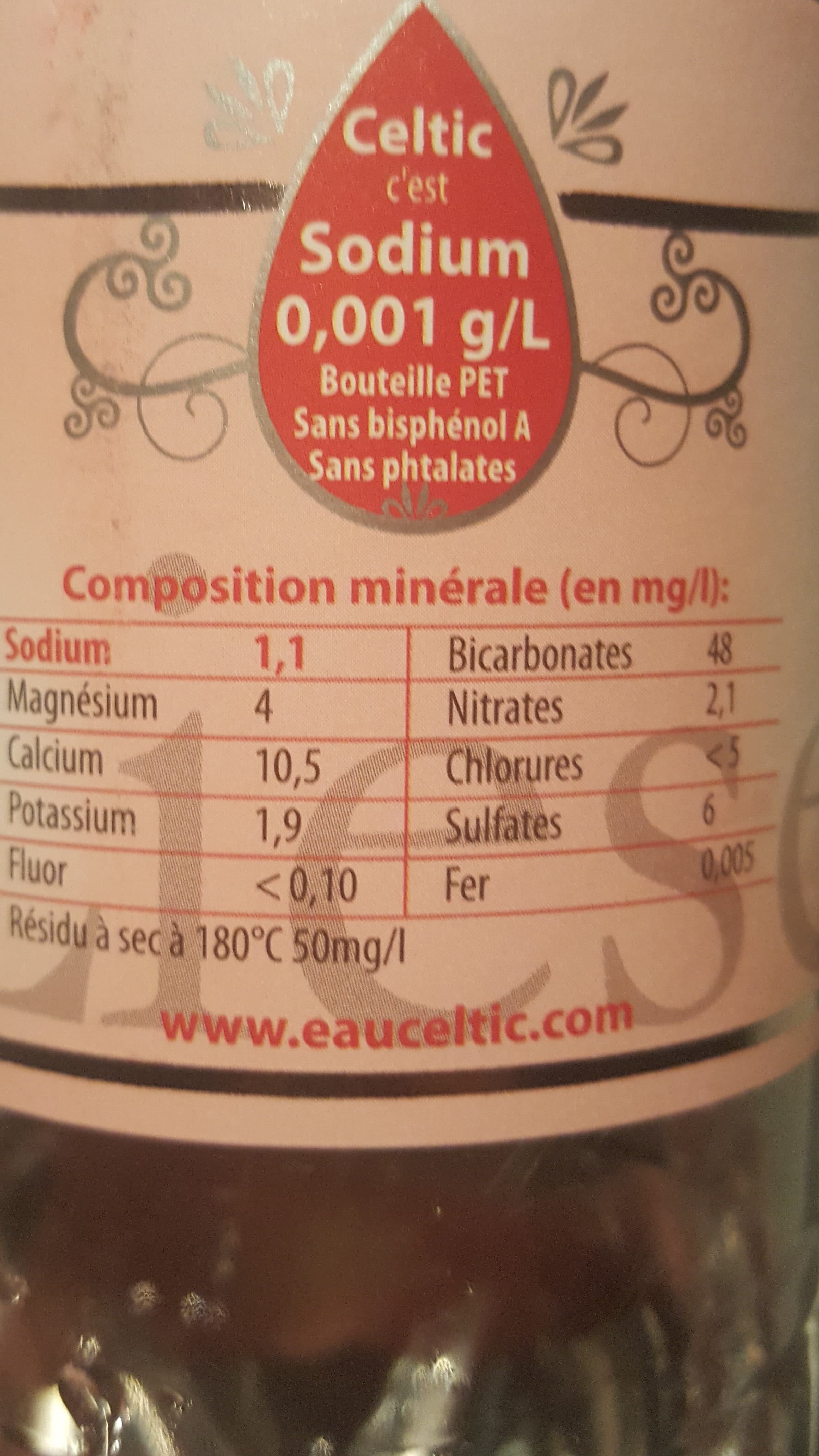 Open Food Facts EAU FORTE 0.5L CELTIC BTL PET packshot
